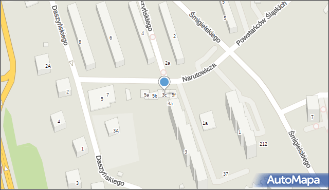 Będzin, Narutowicza Gabriela, 5d, mapa Będzin