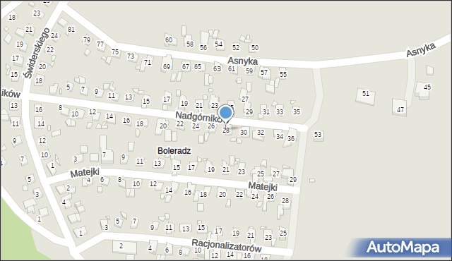 Będzin, Nadgórników, 28, mapa Będzin