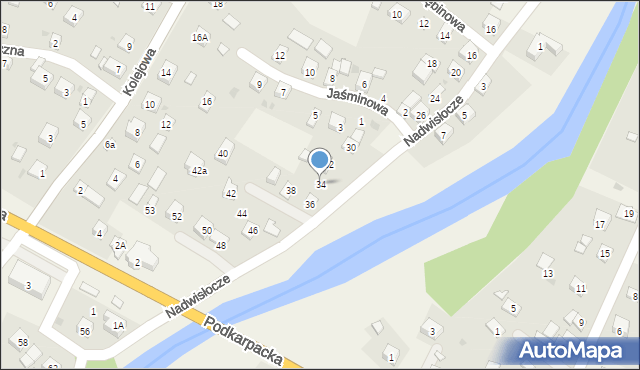 Besko, Nadwisłocze, 34, mapa Besko