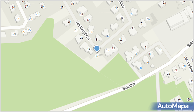 Bezrzecze, Na Wzgórzu, 17, mapa Bezrzecze