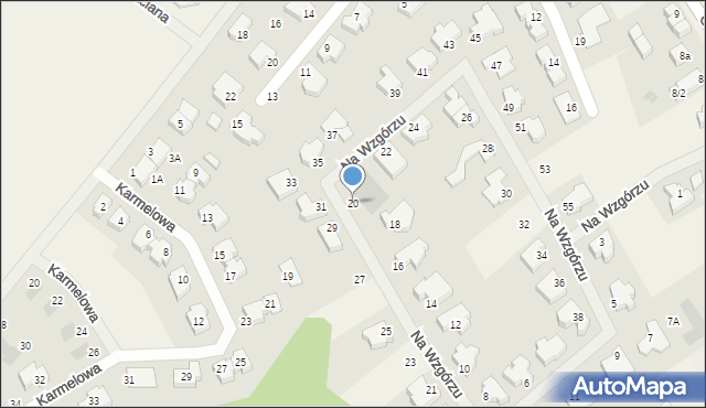 Bezrzecze, Na Wzgórzu, 20, mapa Bezrzecze