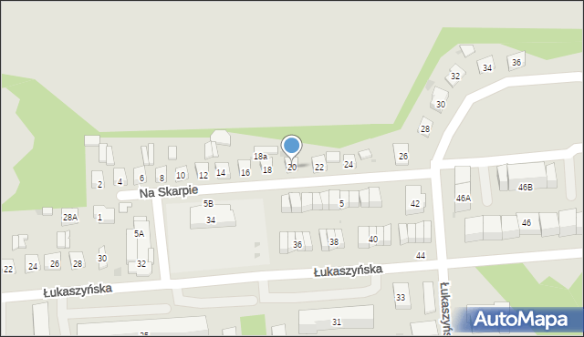 Biała Podlaska, Na Skarpie, 20, mapa Białej Podlaskiej