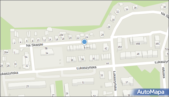 Biała Podlaska, Na Skarpie, 5, mapa Białej Podlaskiej