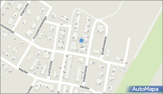 Biała Podlaska, Nartowskiego Wacława, 12a, mapa Białej Podlaskiej