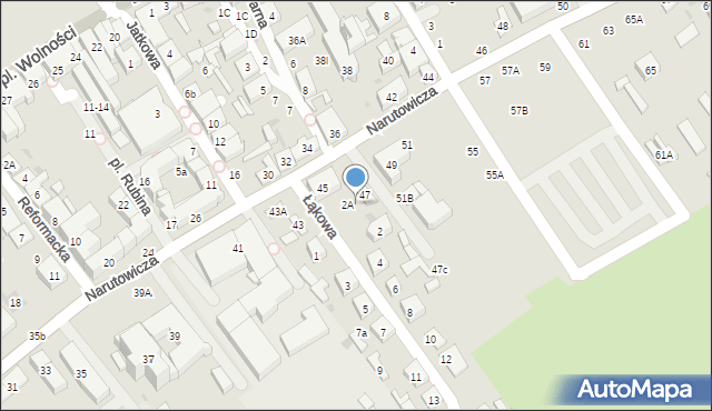 Biała Podlaska, Narutowicza Gabriela, 51a, mapa Białej Podlaskiej