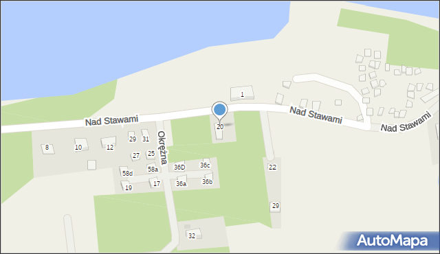 Biały Kościół, Nad Stawami, 20, mapa Biały Kościół