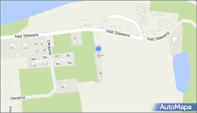 Biały Kościół, Nad Stawami, 22, mapa Biały Kościół