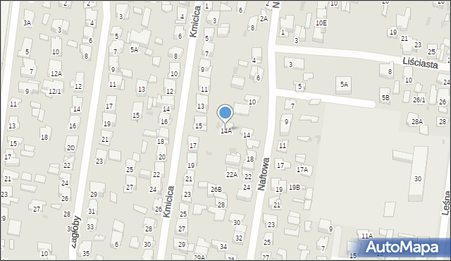 Białystok, Naftowa, 14A, mapa Białegostoku