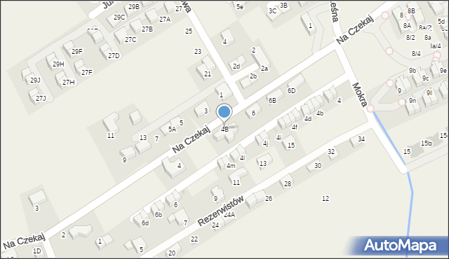 Bibice, Na Czekaj, 4B, mapa Bibice