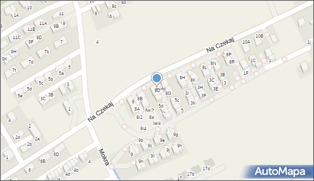 Bibice, Na Czekaj, 8D, mapa Bibice