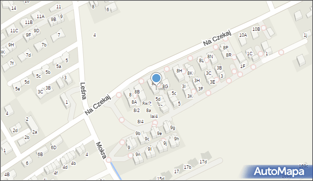 Bibice, Na Czekaj, 8E, mapa Bibice