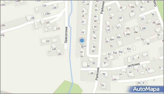 Bibice, Nad Potokiem, 30, mapa Bibice