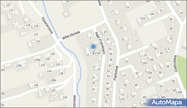 Bibice, Nad Potokiem, 8, mapa Bibice