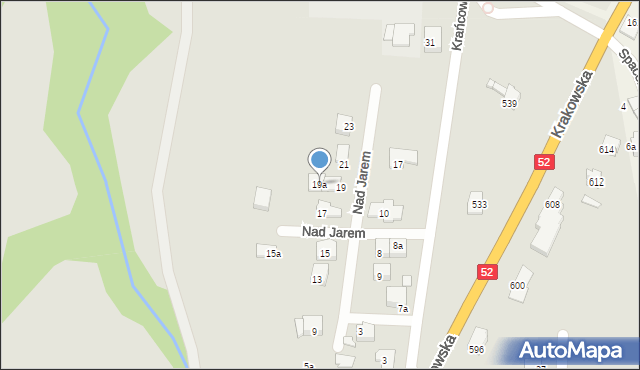 Bielsko-Biała, Nad Jarem, 19a, mapa Bielsko-Białej