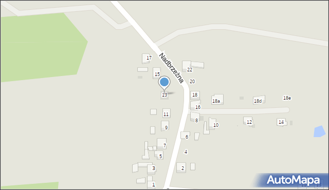 Bieruń, Nadbrzeżna, 13, mapa Bieruń