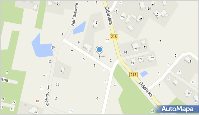 Bieszkowice, Nad Stawem, 2, mapa Bieszkowice