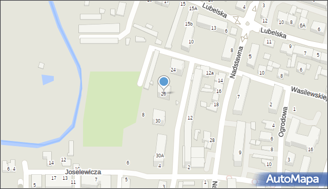 Biłgoraj, Nadstawna, 26, mapa Biłgoraj