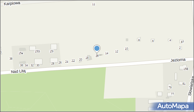 Błędowo, Nad Litą, 16, mapa Błędowo