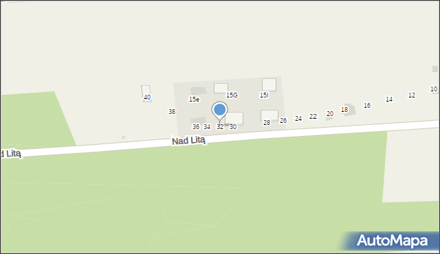 Błędowo, Nad Litą, 32, mapa Błędowo