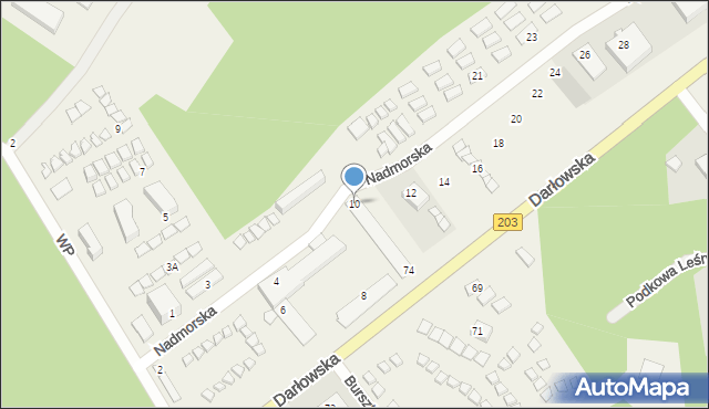 Bobolin, Nadmorska, 10, mapa Bobolin