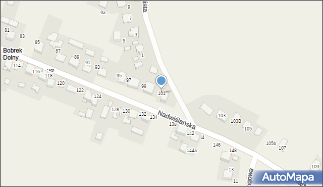 Bobrek, Nadwiślańska, 101, mapa Bobrek