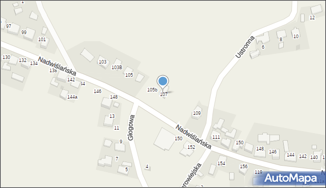 Bobrek, Nadwiślańska, 107, mapa Bobrek