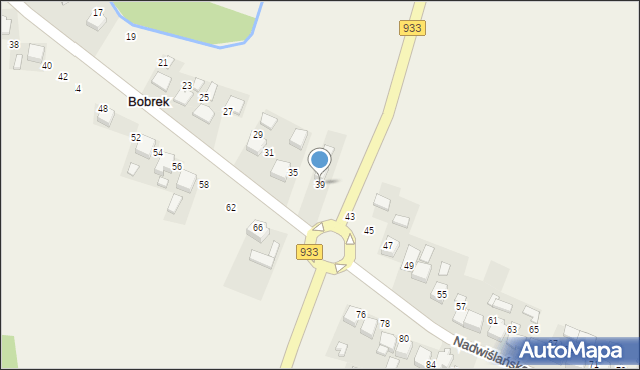 Bobrek, Nadwiślańska, 39, mapa Bobrek
