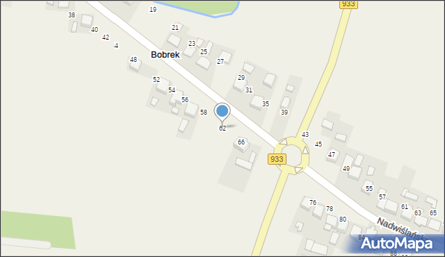 Bobrek, Nadwiślańska, 62, mapa Bobrek