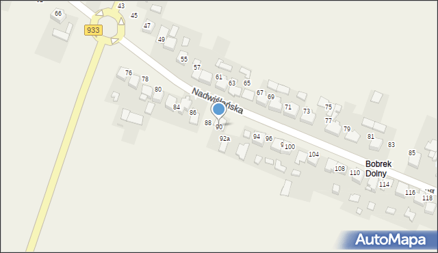 Bobrek, Nadwiślańska, 90, mapa Bobrek