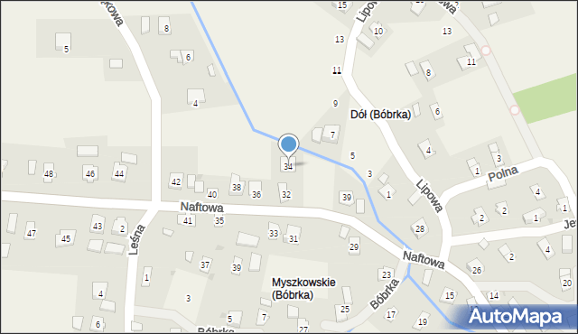 Bóbrka, Naftowa, 34, mapa Bóbrka