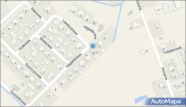 Bogdanowo, Nagietkowa, 18, mapa Bogdanowo