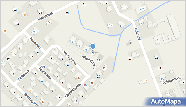 Bogdanowo, Nagietkowa, 26, mapa Bogdanowo