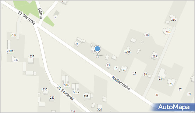 Boguchwałowice, Nadbrzeżna, 11, mapa Boguchwałowice