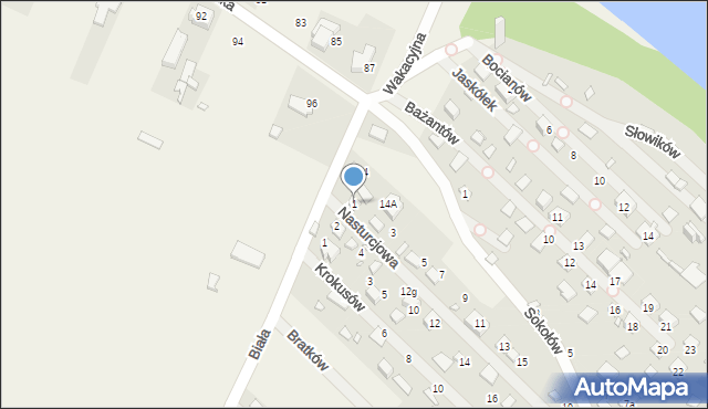 Boguchwałowice, Nasturcjowa, 1, mapa Boguchwałowice