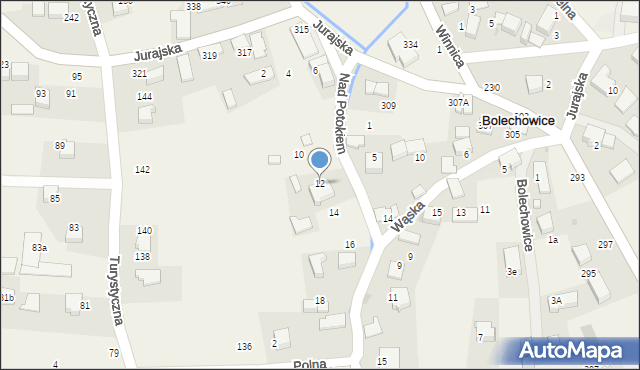Bolechowice, Nad Potokiem, 12, mapa Bolechowice