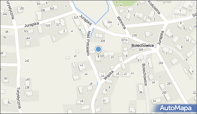 Bolechowice, Nad Potokiem, 5, mapa Bolechowice