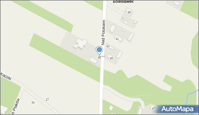 Bolesławek, Nad Potokiem, 42, mapa Bolesławek