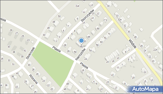 Bolesławiec, Narcyzów, 61, mapa Bolesławca