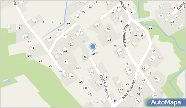 Borek Szlachecki, Nad Potokiem, 34a, mapa Borek Szlachecki