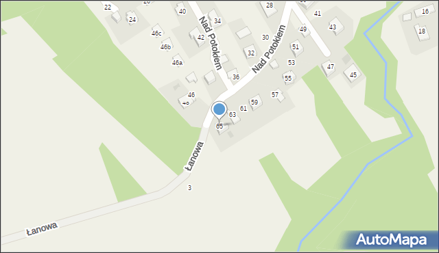 Borek Szlachecki, Nad Potokiem, 65, mapa Borek Szlachecki