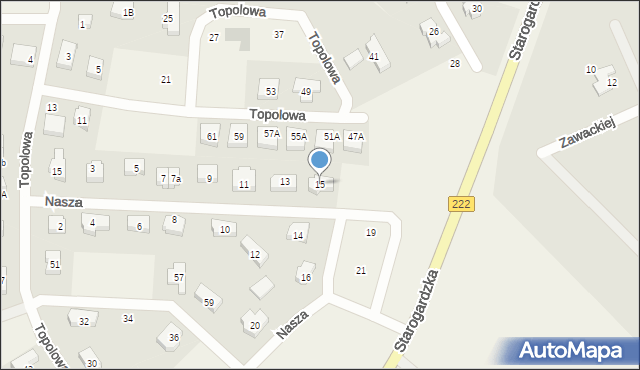 Borkowo, Nasza, 15, mapa Borkowo