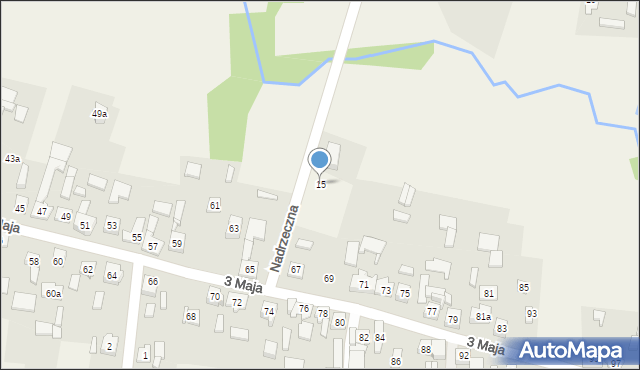 Boronów, Nadrzeczna, 15, mapa Boronów