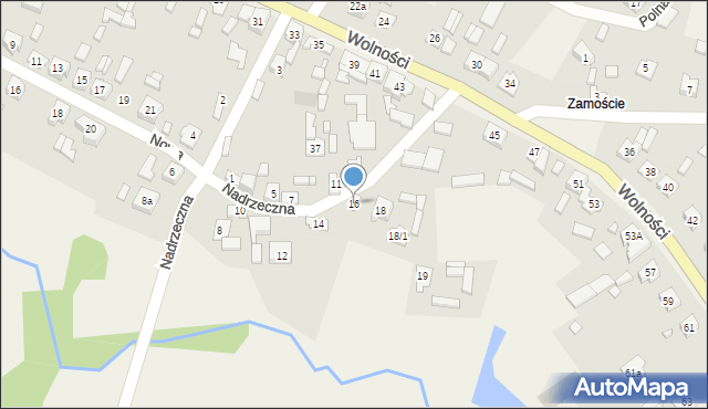 Boronów, Nadrzeczna, 16, mapa Boronów