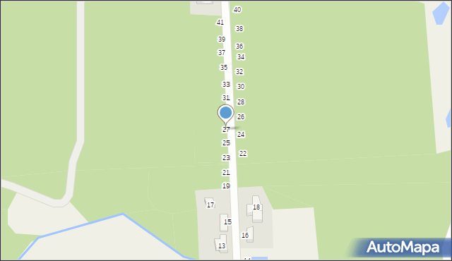 Borówiec, Nad Potokiem, 27, mapa Borówiec