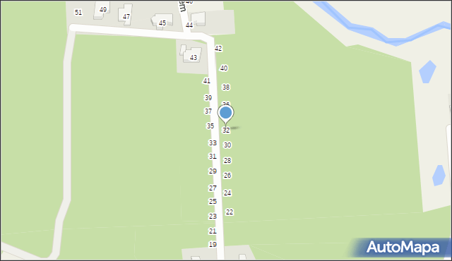 Borówiec, Nad Potokiem, 32, mapa Borówiec