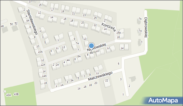 Borowiec, Nałkowskiej Zofii, 8A, mapa Borowiec