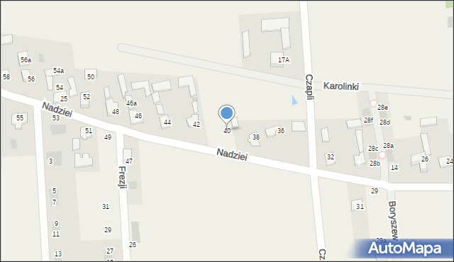 Boryszew, Nadziei, 40, mapa Boryszew