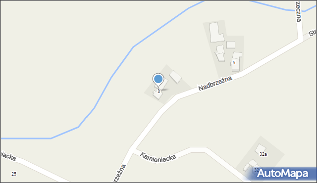 Bronów, Nadbrzeżna, 3, mapa Bronów