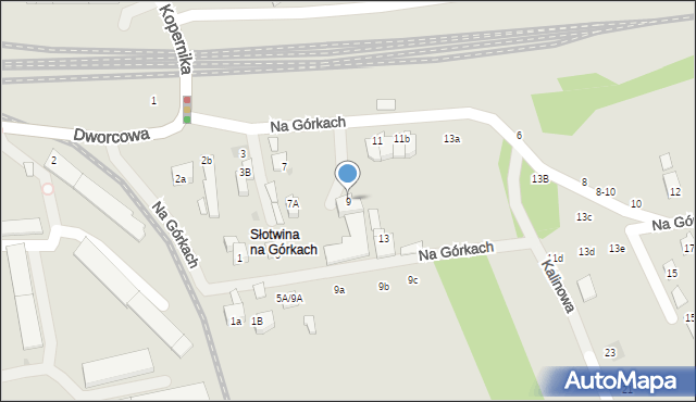 Brzesko, Na Górkach, 9, mapa Brzesko