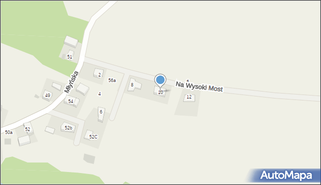 Brzezia Łąka, Na Wysoki Most, 10, mapa Brzezia Łąka